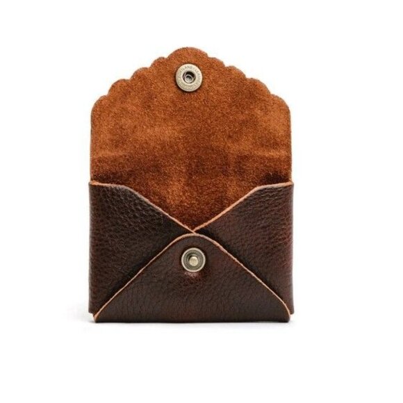 Portland leather Mini Daisy Wallet Coldbrew Brown Pebbled Leather 3.5x2.5 New - Picture 2 of 5